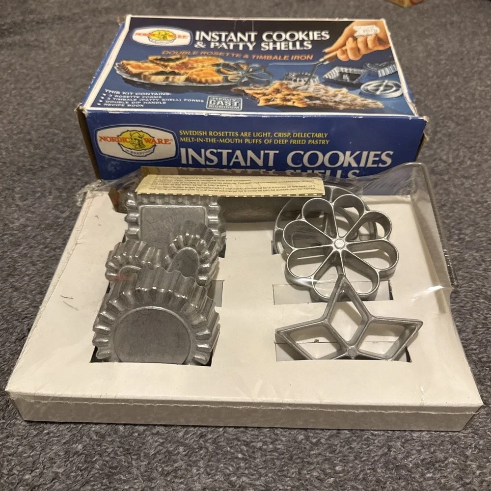 Double Rosette and Timbale Iron 4 Molds Vintage Nordic Ware New In‎ Shrink Wrap